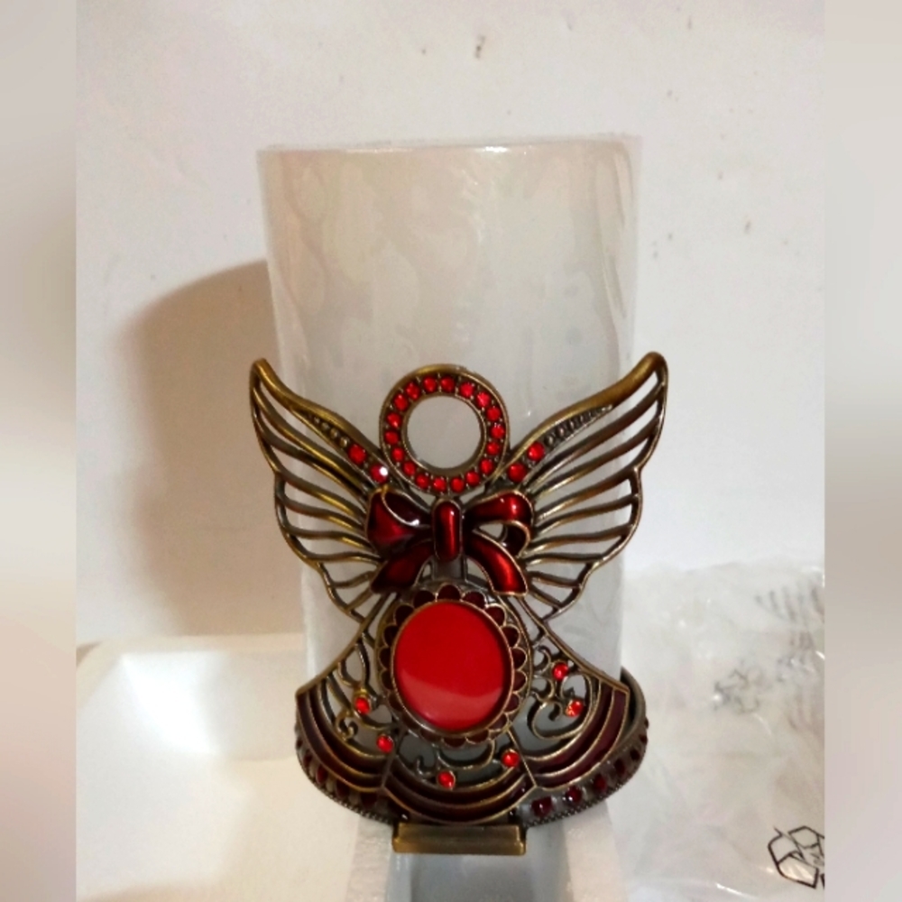Impressions Candle Red Jewels, Angel Metal Photo Frame Battery light 5.5…